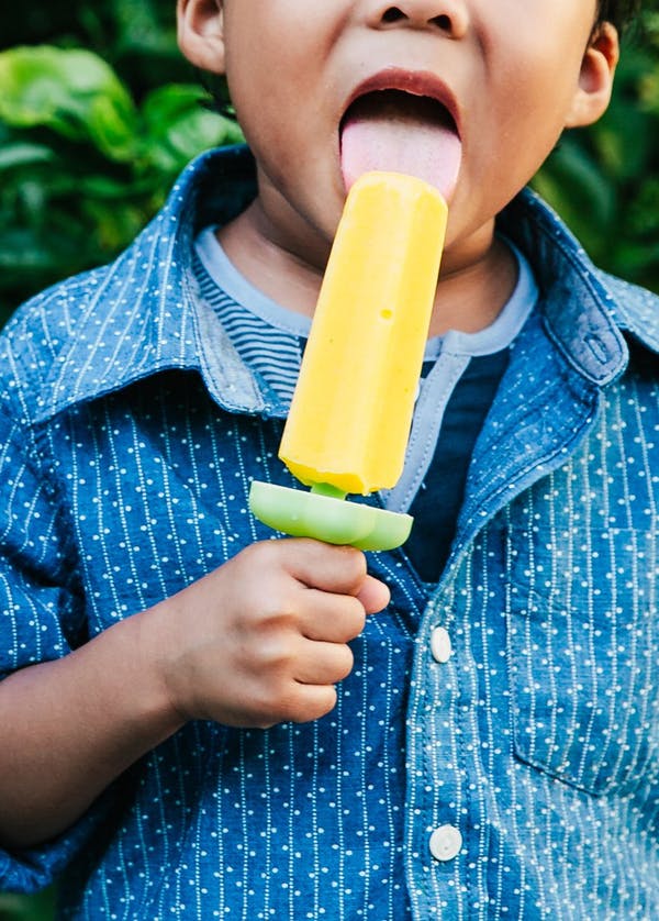 Fant eating Mango-Coconut Ice Pops