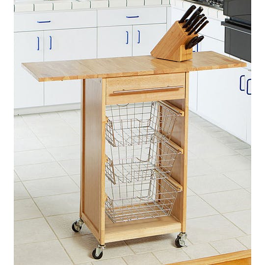 laajennettavissa Wooden Kitchen Island from Overstock