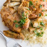 Bakad Chicken with Artichokes, Cinnamon, and Preserved Lemons