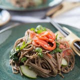 Miso and Smoked Salmon Soba Noodles