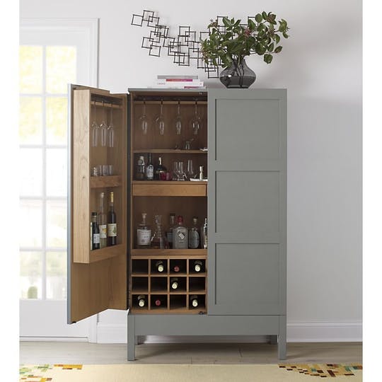 muona Grey Bar Cabinet by Russell Pinch for Crate & Barrel