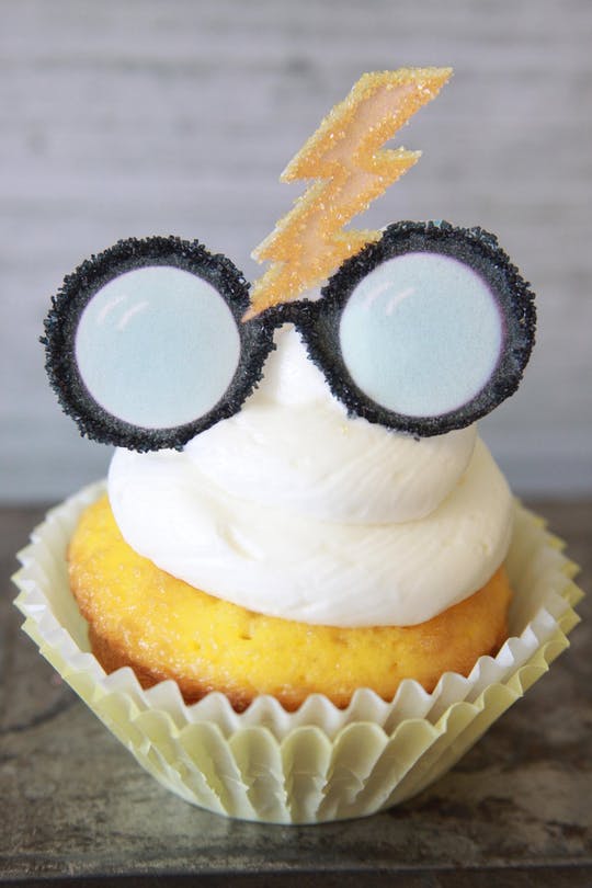 Ätlig Harry Potter Glasses & Lightning Cupcake Toppers