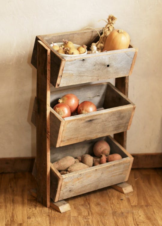 Lumbung Wood Potato & Vegetable Bin from Grindstone Design